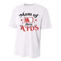 Mom Of Three Kids Battery Low Performance Sprint T-Shirt