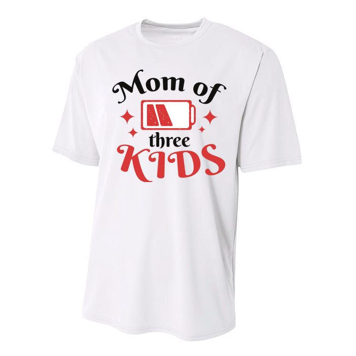 Mom Of Three Kids Battery Low Performance Sprint T-Shirt