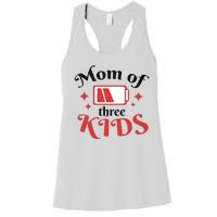 Mom Of Three Kids Battery Low Women's Racerback Tank