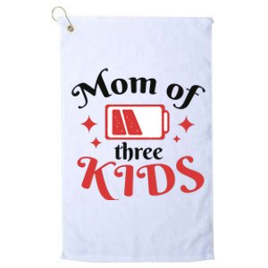 Mom Of Three Kids Battery Low Platinum Collection Golf Towel