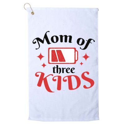 Mom Of Three Kids Battery Low Golf Towel