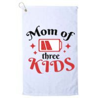 Mom Of Three Kids Battery Low Platinum Collection Golf Towel