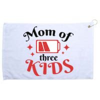 Mom Of Three Kids Battery Low Grommeted Golf Towel