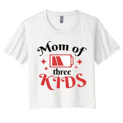 Mom Of Three Kids Battery Low Crop Top