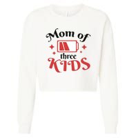 Mom Of Three Kids Battery Low Cropped Pullover Crew