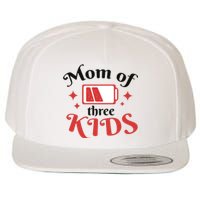 Mom Of Three Kids Battery Low Wool Snapback Cap