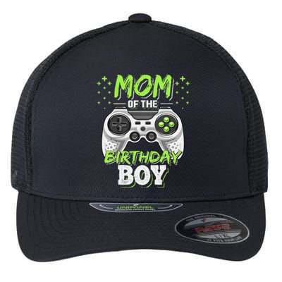 Mom Of The Birthday Boy Matching Video Gamer Party Flexfit Unipanel Trucker Cap