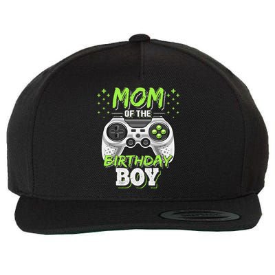 Mom Of The Birthday Boy Matching Video Gamer Party Wool Snapback Cap