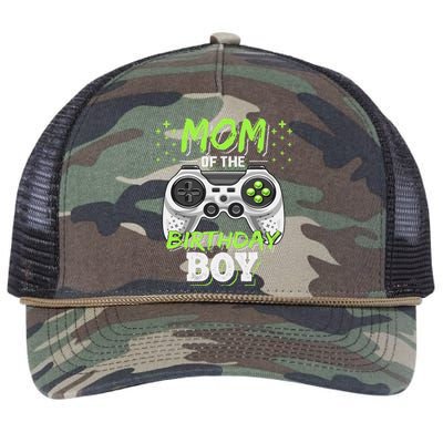 Mom Of The Birthday Boy Matching Video Gamer Party Retro Rope Trucker Hat Cap