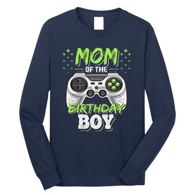 Mom Of The Birthday Boy Matching Video Gamer Party Long Sleeve Shirt