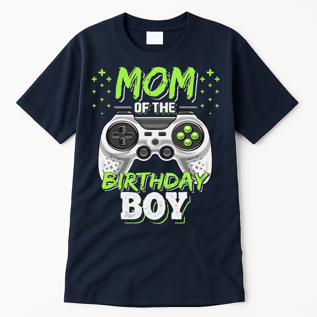 Mom Of The Birthday Boy Matching Video Gamer Party Tall T-Shirt