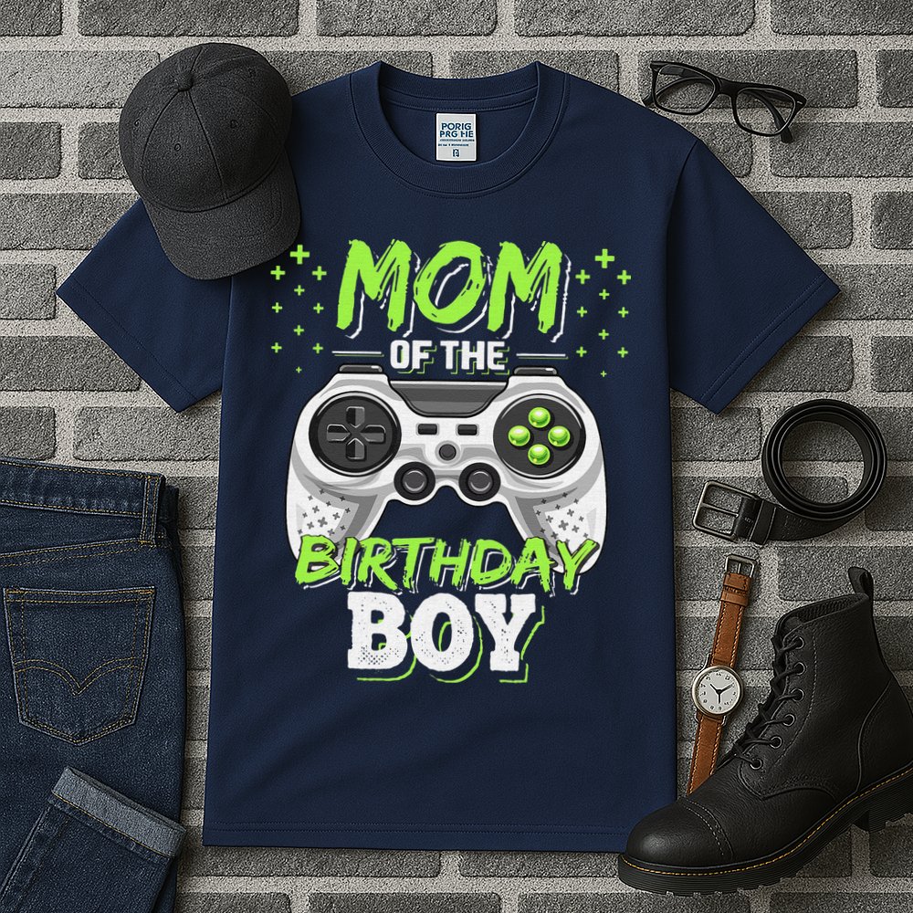 Mom Of The Birthday Boy Matching Video Gamer Party Tall T-Shirt