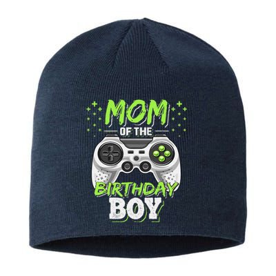 Mom Of The Birthday Boy Matching Video Gamer Party Sustainable Beanie