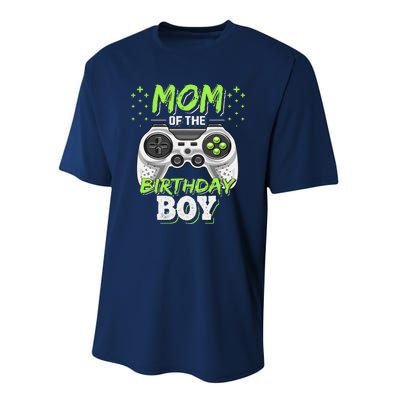 Mom Of The Birthday Boy Matching Video Gamer Party Performance Sprint T-Shirt