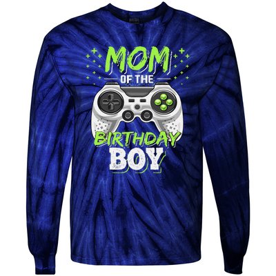 Mom Of The Birthday Boy Matching Video Gamer Party Tie-Dye Long Sleeve Shirt