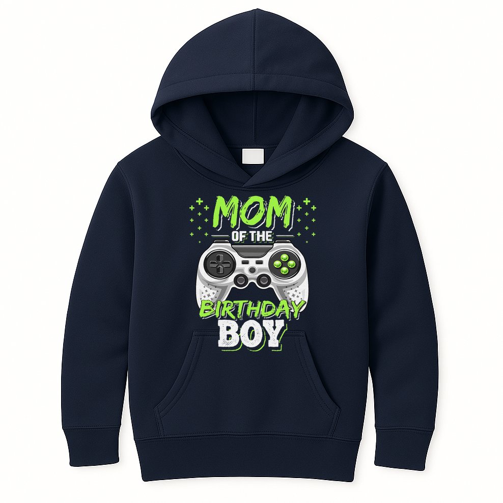 Mom Of The Birthday Boy Matching Video Gamer Party Kids Hoodie