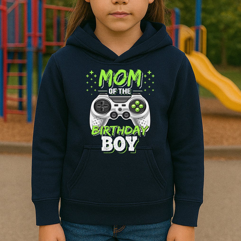 Mom Of The Birthday Boy Matching Video Gamer Party Kids Hoodie