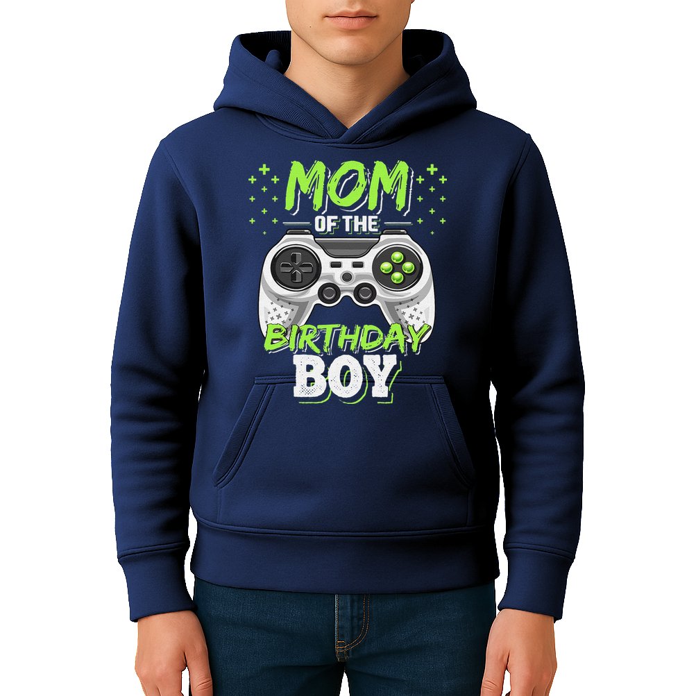 Mom Of The Birthday Boy Matching Video Gamer Party Kids Hoodie