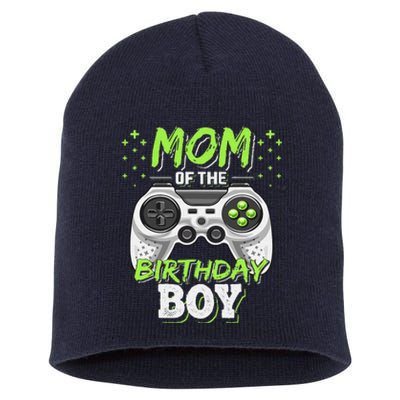 Mom Of The Birthday Boy Matching Video Gamer Party Short Acrylic Beanie