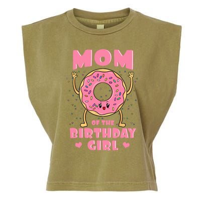 Mom Of The Birthday Girl Pink Donut Bday Party Mother Mommy Garment-Dyed Women's Muscle Tee