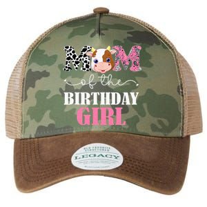 Mom Of The Birthday Girl Farm Cow Mommy Mama 1st Legacy Tie Dye Trucker Hat