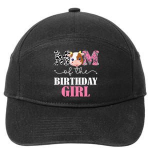 Mom Of The Birthday Girl Farm Cow Mommy Mama 1st 7-Panel Snapback Hat