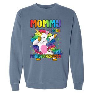 Mommy Of The Birthday Princess Dabbing Unicorn Mom Garment-Dyed Sweatshirt