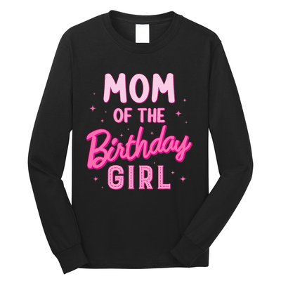 Mom Of The Birthday Girl Party Groovy Retro For Mommy Long Sleeve Shirt