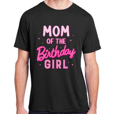 Mom Of The Birthday Girl Party Groovy Retro For Mommy Adult ChromaSoft Performance T-Shirt