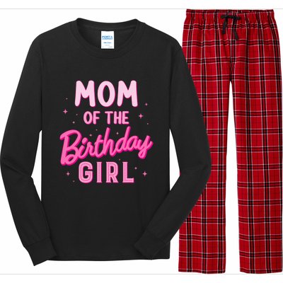 Mom Of The Birthday Girl Party Groovy Retro For Mommy Long Sleeve Pajama Set