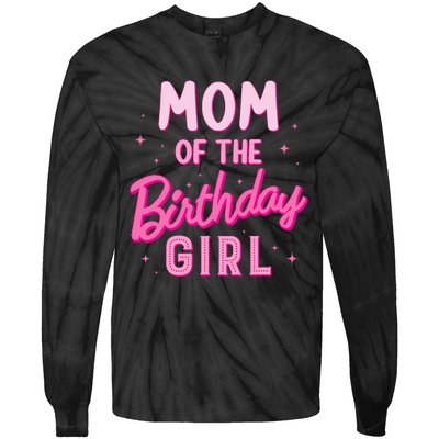 Mom Of The Birthday Girl Party Groovy Retro For Mommy Tie-Dye Long Sleeve Shirt