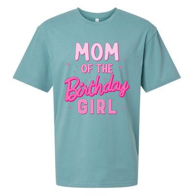 Mom Of The Birthday Girl Party Groovy Retro For Mommy Sueded Cloud Jersey T-Shirt