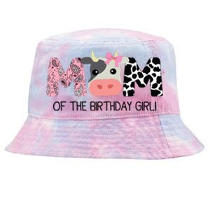 Mom Of The Birthday For Cow Farm Birthday Cow Mommy 1st Tie-Dyed Bucket Hat