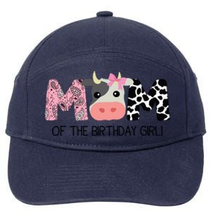 Mom Of The Birthday For Cow Farm Birthday Cow Mommy 1st 7-Panel Snapback Hat