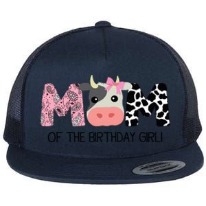 Mom Of The Birthday For Cow Farm Birthday Cow Mommy 1st Flat Bill Trucker Hat