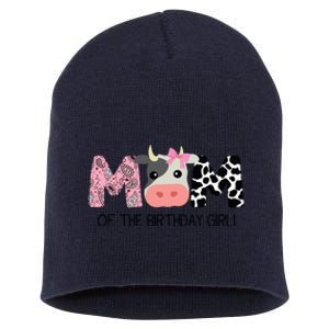 Mom Of The Birthday For Cow Farm Birthday Cow Mommy 1st Short Acrylic Beanie