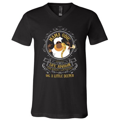 Mama Odie The Princess And The Frog Dig A Little Deeper V-Neck T-Shirt