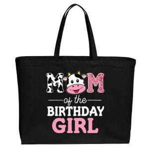 Mom Of The Birthday Farm Cow Mommy Mama 1st Cotton Canvas Jumbo Tote