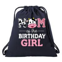 Mom Of The Birthday Farm Cow Mommy Mama 1st Drawstring Bag