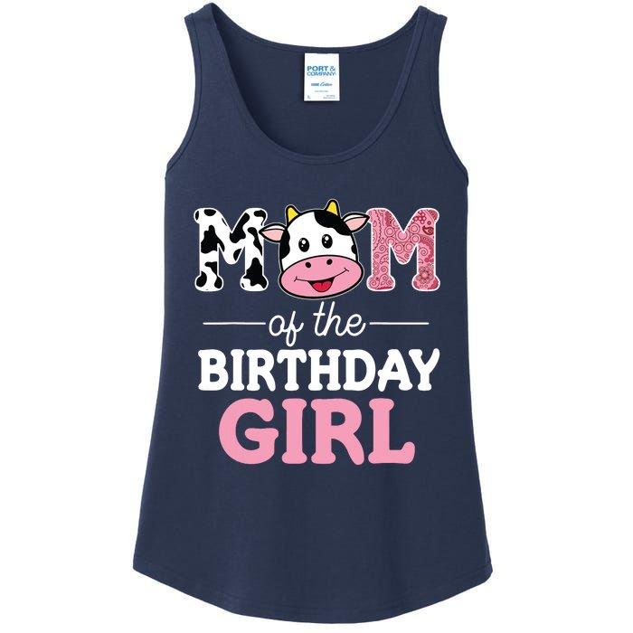 Mom Of The Birthday Farm Cow Mommy Mama 1st Ladies Essential Tank