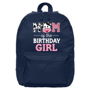 Mom Of The Birthday Farm Cow Mommy Mama 1st 16 in Basic Backpack