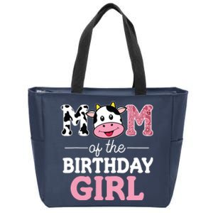 Mom Of The Birthday Farm Cow Mommy Mama 1st Zip Tote Bag