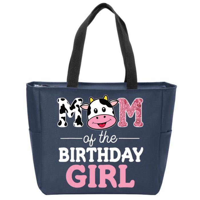 Mom Of The Birthday Farm Cow Mommy Mama 1st Zip Tote Bag