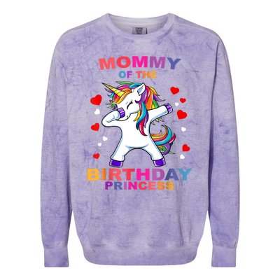 Mommy Of The Birthday Princess Unicorn Outfit Colorblast Crewneck Sweatshirt