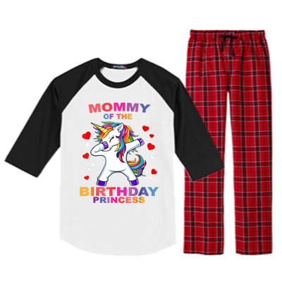 Mommy Of The Birthday Princess Unicorn Outfit Raglan Sleeve Pajama Set