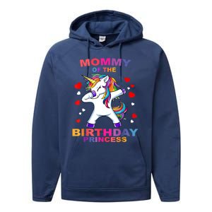 Mommy Of The Birthday Princess Unicorn Outfit Performance Fleece Hoodie