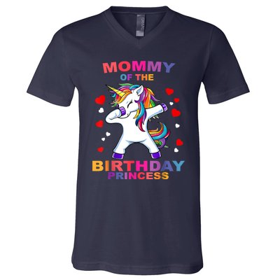 Mommy Of The Birthday Princess Unicorn Outfit V-Neck T-Shirt