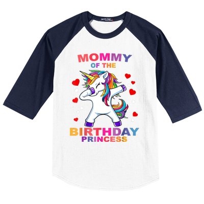 Mommy Of The Birthday Princess Unicorn Outfit Baseball Sleeve Shirt