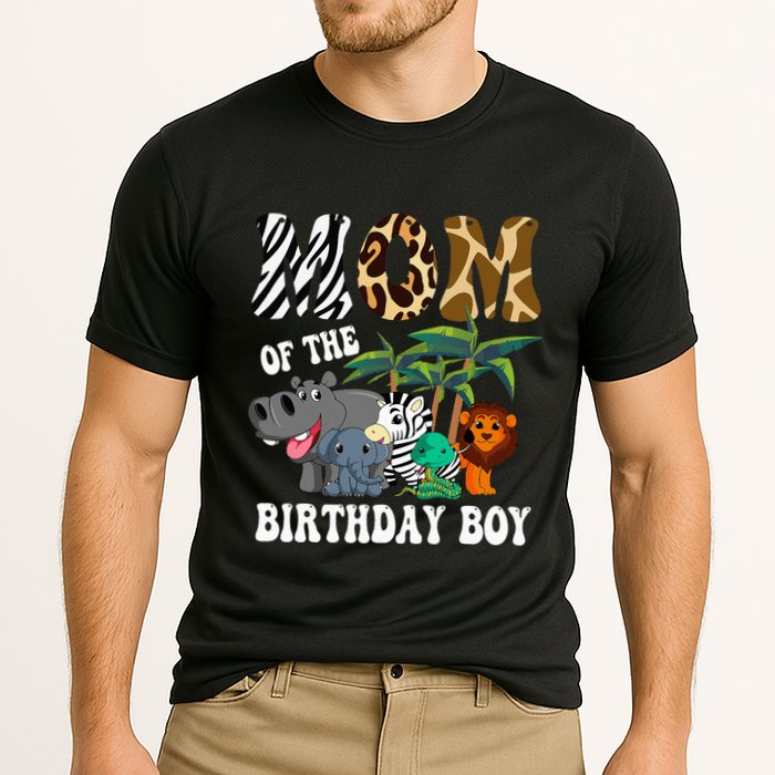 Mom Of The Birthday Boy Zoo Bday Safari Celebration Cooling Performance Crew T-Shirt