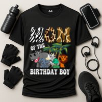 Mom Of The Birthday Boy Zoo Bday Safari Celebration Cooling Performance Crew T-Shirt